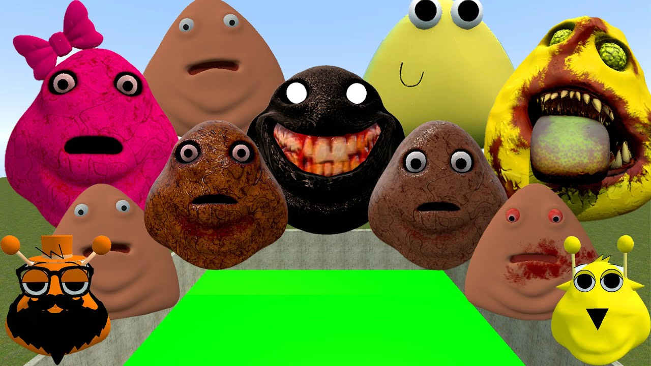 SPARTAN KICKING POU BOU FAMILY FROM BOU'S REVENGE and SPRUNKI POU in  Garry's Mod
