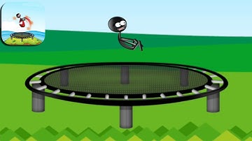 Crazy Stickman Jumping Trampoline Jump and Flip - All Levels Gameplay Android, iOS