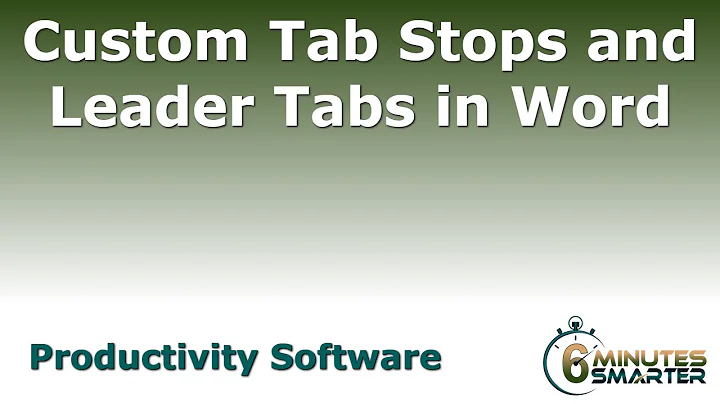 Use Custom Tab Stops and Leader Tabs in Word
