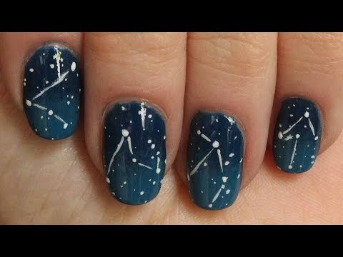 Constellation Nail Design | DIY Nails at Home - YouTube