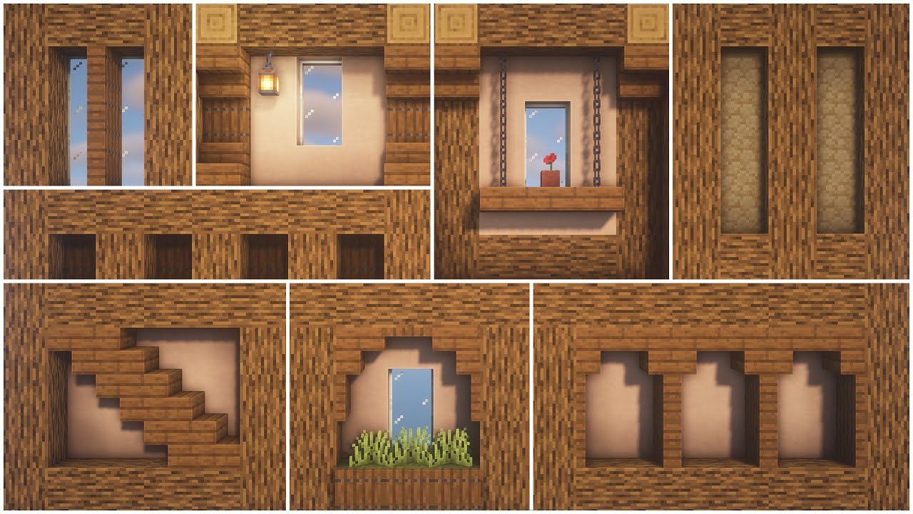 Minecraft | 36 Wall Designs in 5 Minutes - YouTube