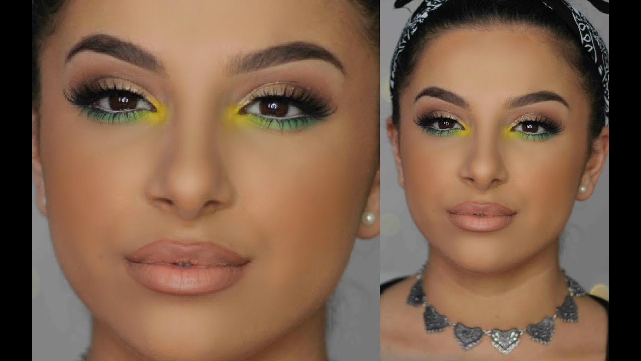 Pop Of Green Yellow Makeup Tutorial Makeup By Leyla YouTube