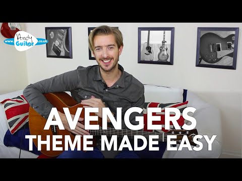 Avengers Theme Song Made VERY EASY Guitar Cover + Tutorial