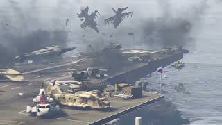 Top Russian Secret Navy Aircraft Carrier Badly Destroyed by Ukrainian F-15E Fighter Jet | Gta-5 |