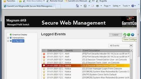 GarrettCom: Managing the Switch Configuration file using the GUI