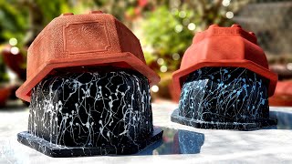 Cool DIY Crafts Ideas With Cement - How To Casting Art beautiful Cement Pots And Easy For You