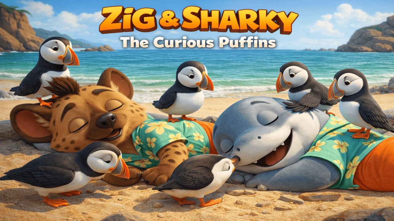 🐧🎵 Zig & Sharky Song – The Curious Puffins – Cartoon Songs For Kids 🌈✨