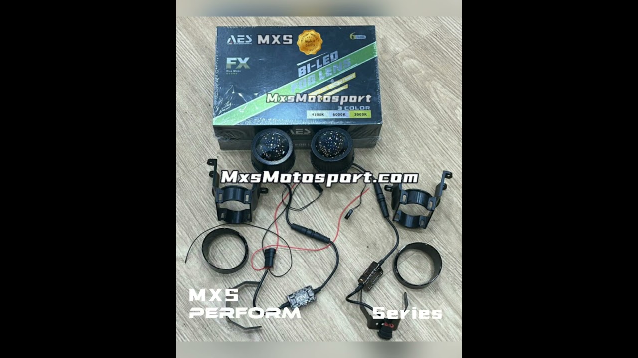 🏁 MXS AES Fx Bi LED Projector Fog lamps Tri Color by MxsMotosport Performance series