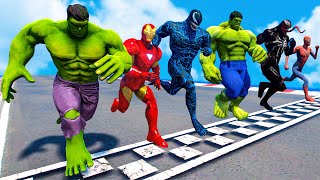 Team Hulk Vs Venom Army | Hulk with SUPERHEROES Running Challenge Competition Ep.467