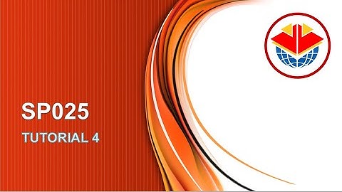 SP025: Tutorial4, Q6 - 9