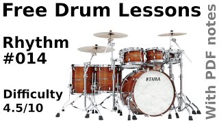 Free Drum lessons #014-Difficulty 4.5/10🥁