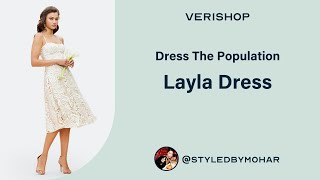 dress the population layla dress NWOT Dress The Population Layla Sequin Embroidered Fit And Flare Midi Dress S