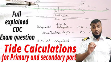 Tide Calculations for Primary and secondary port full explained I COC Exam question