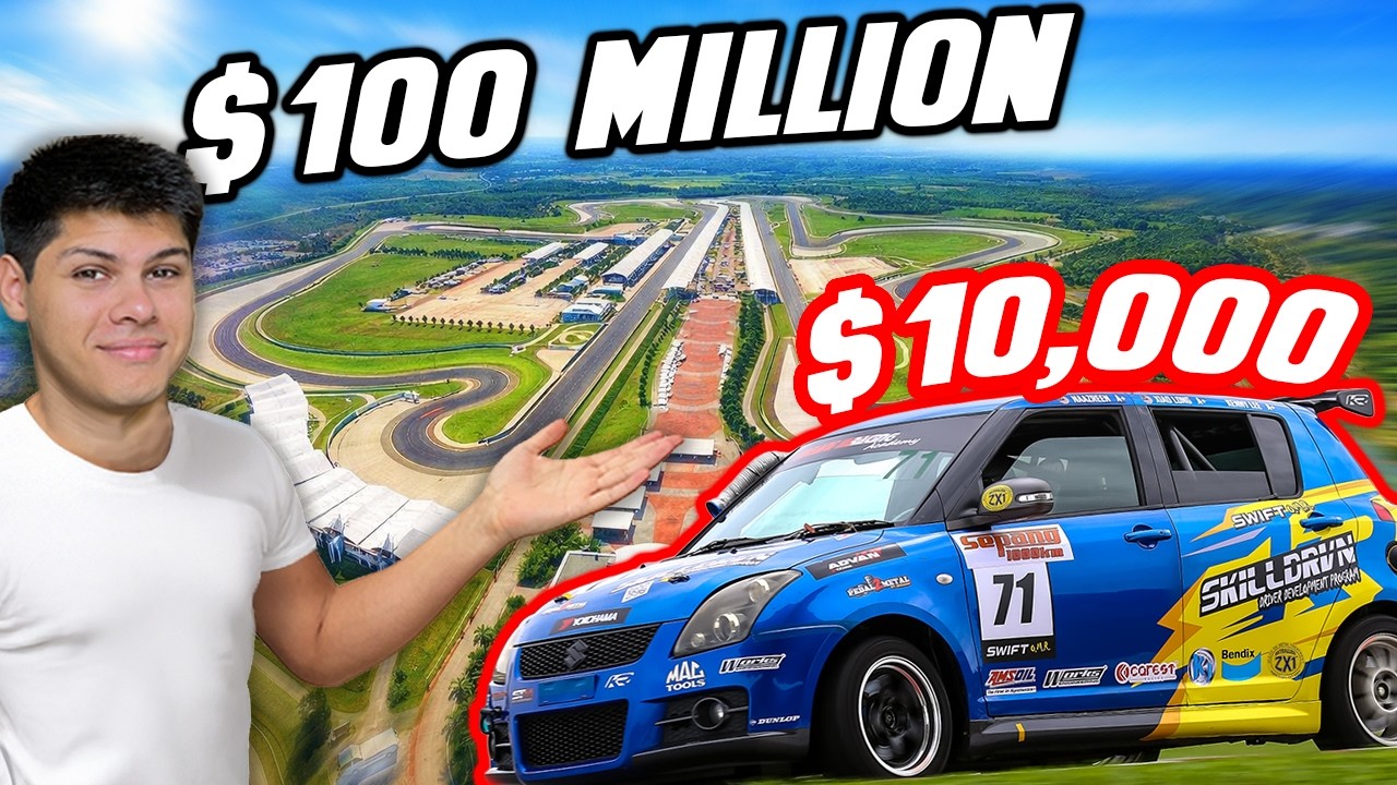 Управление гоночным автомобилем стоимостью 10 000 долларов на гоночной трассе стоимостью 100 милл...