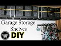 How To Make Suspended Garage Storage Shelves for Under $200 || DIY Storage Project