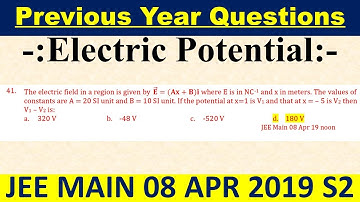 The electric field in a region is given by E ⃗=(Ax+B)i ̂ where E is in NC-1 and x in meters. The val