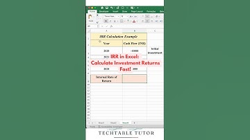 How to Calculate IRR in Excel: Step-by-Step Guide for Beginners #excel #excelshorts #exceltutorial
