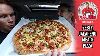 Papa John's Zesty Jalapeño and Meats Pizza Food Review | Season 4, Episode 33