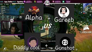 Gareeb , Alpha clasher VS Gunshot , Daddy cool 4 Youterbers fight || Pubg mobile
