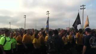 CPO selectees sing Anchors Aweigh