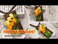 ~JustHandmade~ How to make a polymer clay (fimo) freesia pendant - tutorial