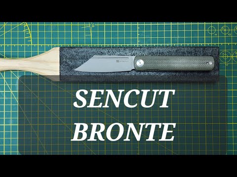 SENCUT BRONTE Front Flipper Green Micarta 9CR18MOV, Light weight front flipper, excellent ACTION!