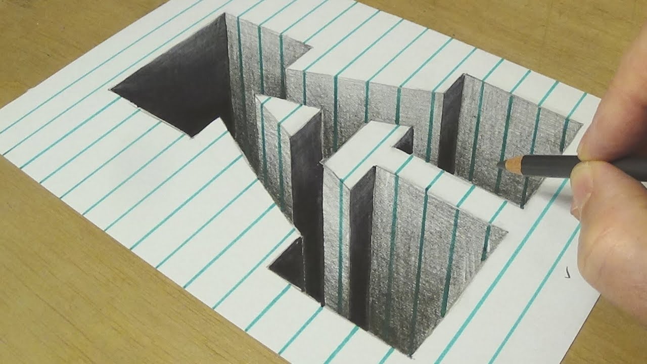 Drawing A Hole in Western Style Font - Trick Art With Pencil