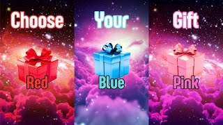 Choose your gift 💖💙💜#chooseyourgift #pickone #3giftbox #red #blue #pink #wouldyourather
