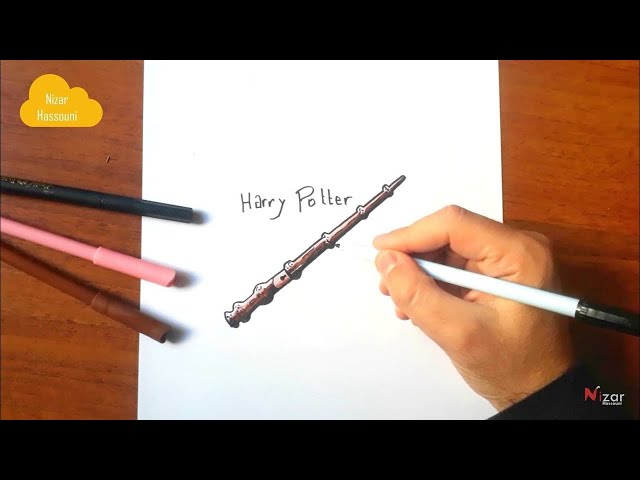 Comment dessiner une baguette magique Harry Potter 