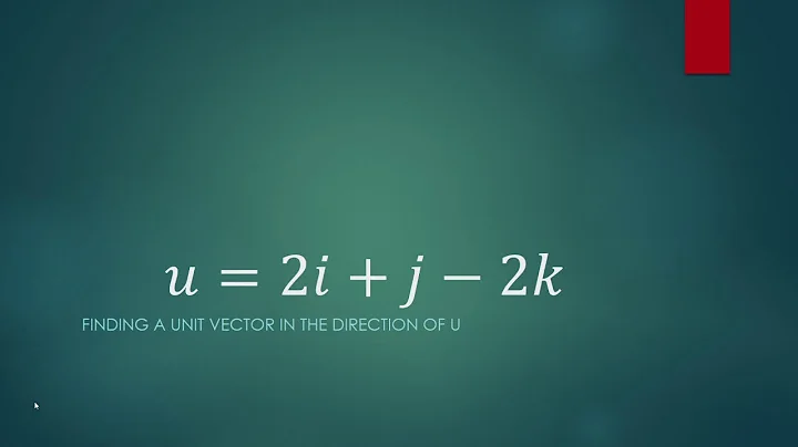 Finding a unit vector in the direction of u