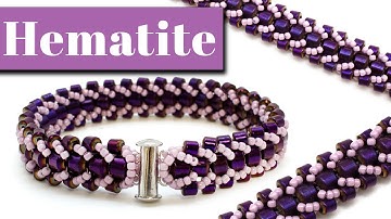 Flat Spiral Stitch Bracelet with Hematite Beads