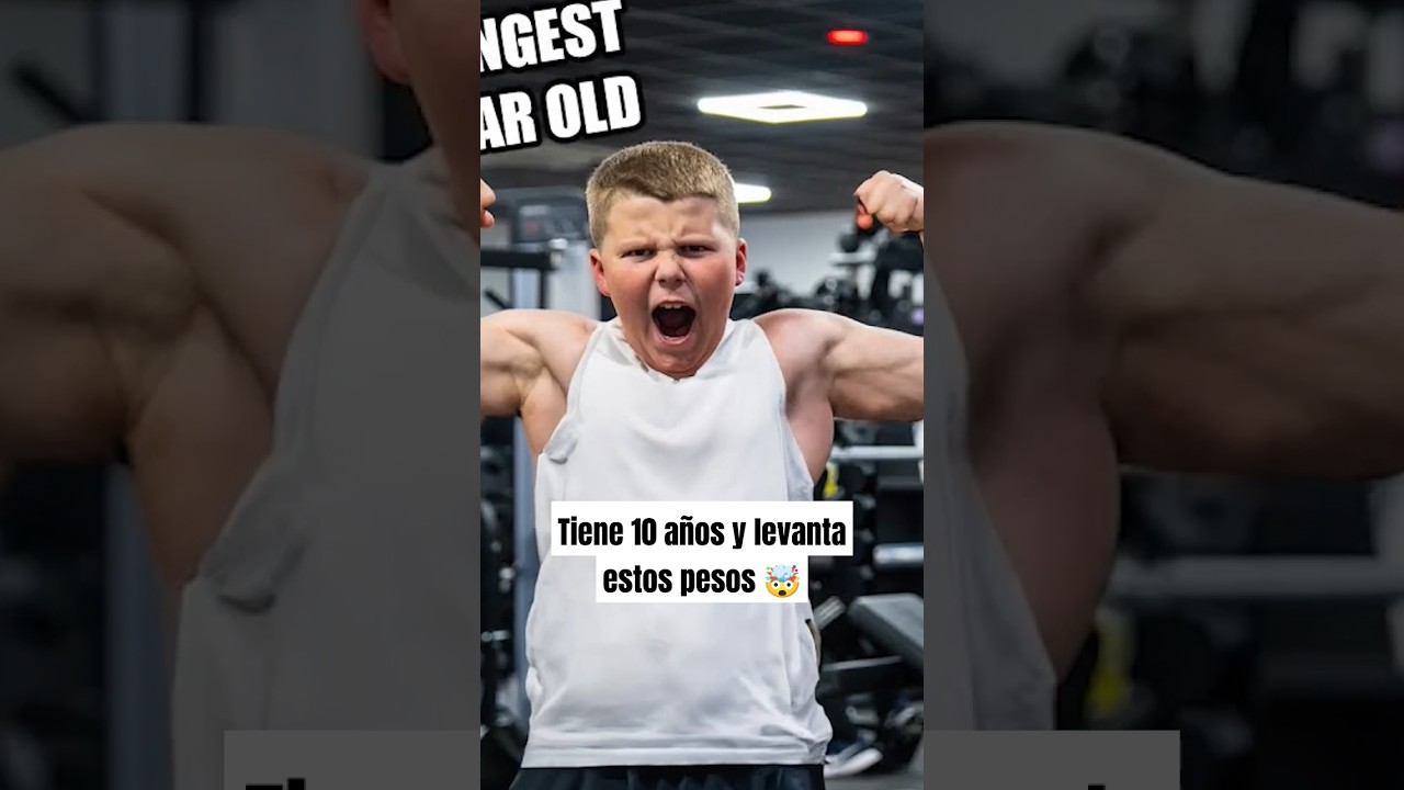 Tiene 10 años y levanta estos pesos #gym #bodybuilding #fitness #powerlifting