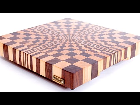 3D end grain cutting board #1 to make with the use of 13&quot; planer. Free plans.