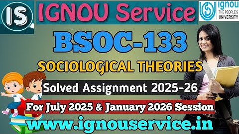 IGNOU BSOC-133 Solved Assignment English Medium 2025-26 For July 2025 and January 2026 Session