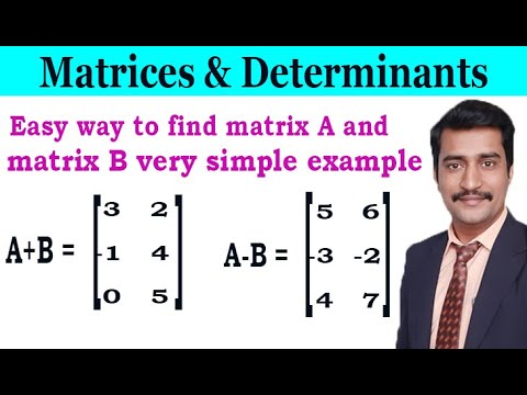 Easy way to find matrix A and matrix B very simple example - YouTube