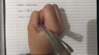 Application of Differentiation : Profit Function