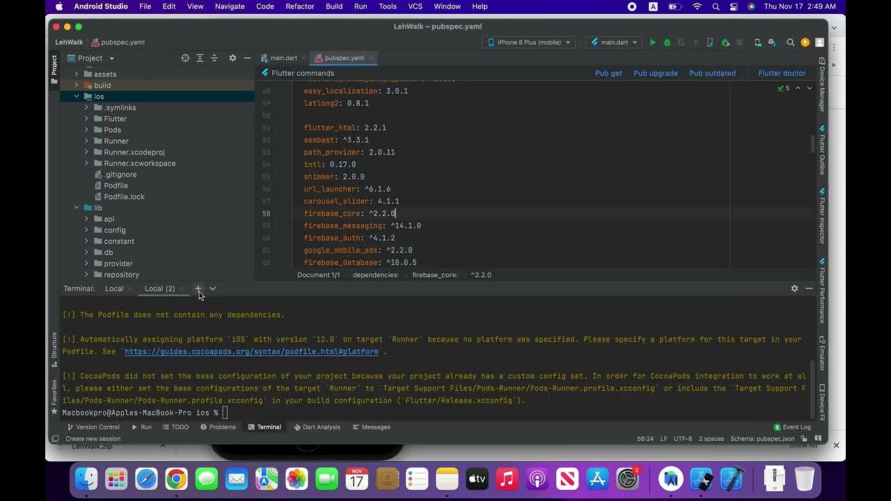 No `Podfile' found in the project directory. Flutter IOS Issue resolved
