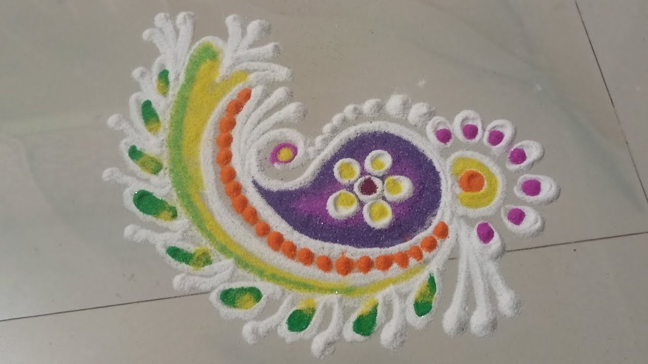 Freehand Rangoli Designs 🥀Daily simple and Beautiful rangoli ,रोजची सोपी रांगोळी🥀