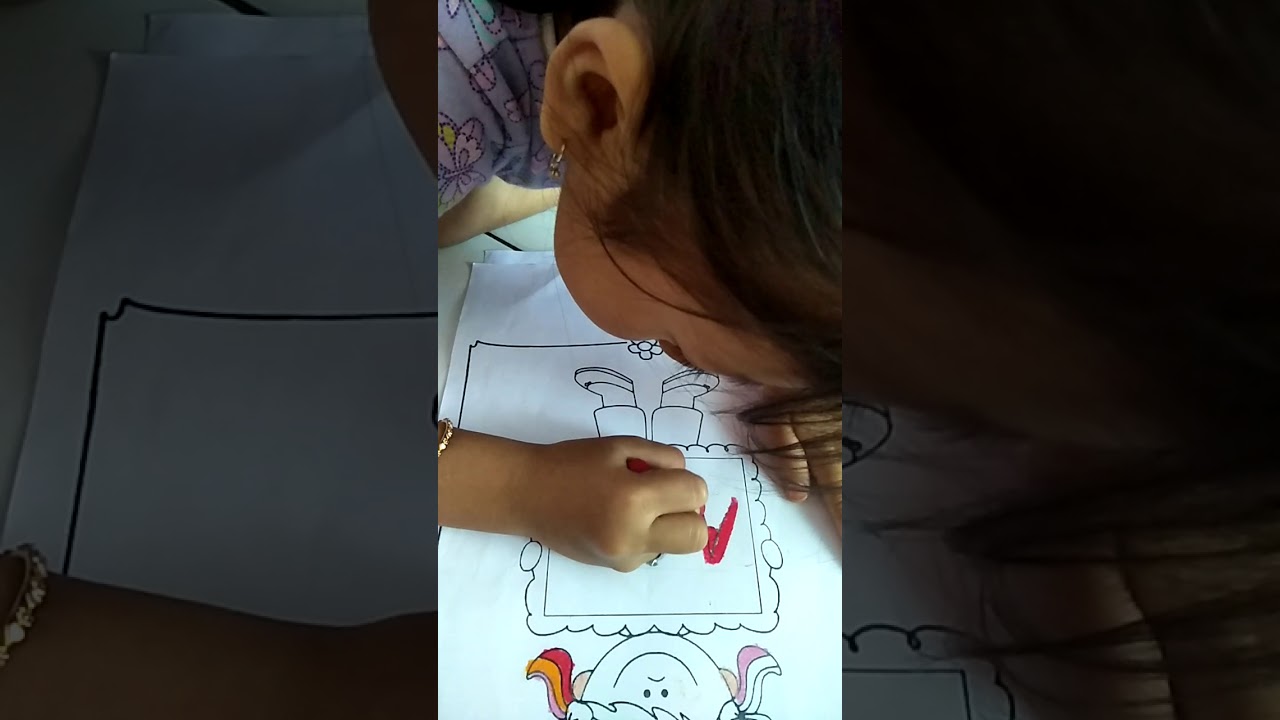 Mewarnai & menulis nama sendiri 