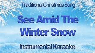 See Amid The WInter Snow - Traditional Christmas Carol - Organ Instrumental Karaoke with Lyrics