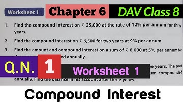 DAV class 8 Maths chapter 6 worksheet 1