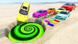 BIG &amp; SMALL CARS vs GIANT PIT #150 - BeamNG.drive Ninja BeamNG !