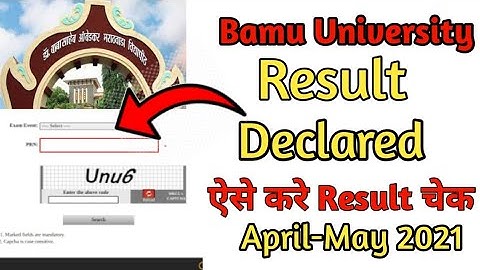 #Bamu University #Result ll Bamu Result April-May 2021 #Bamu #Result 2021ll How to Check Bamu Result
