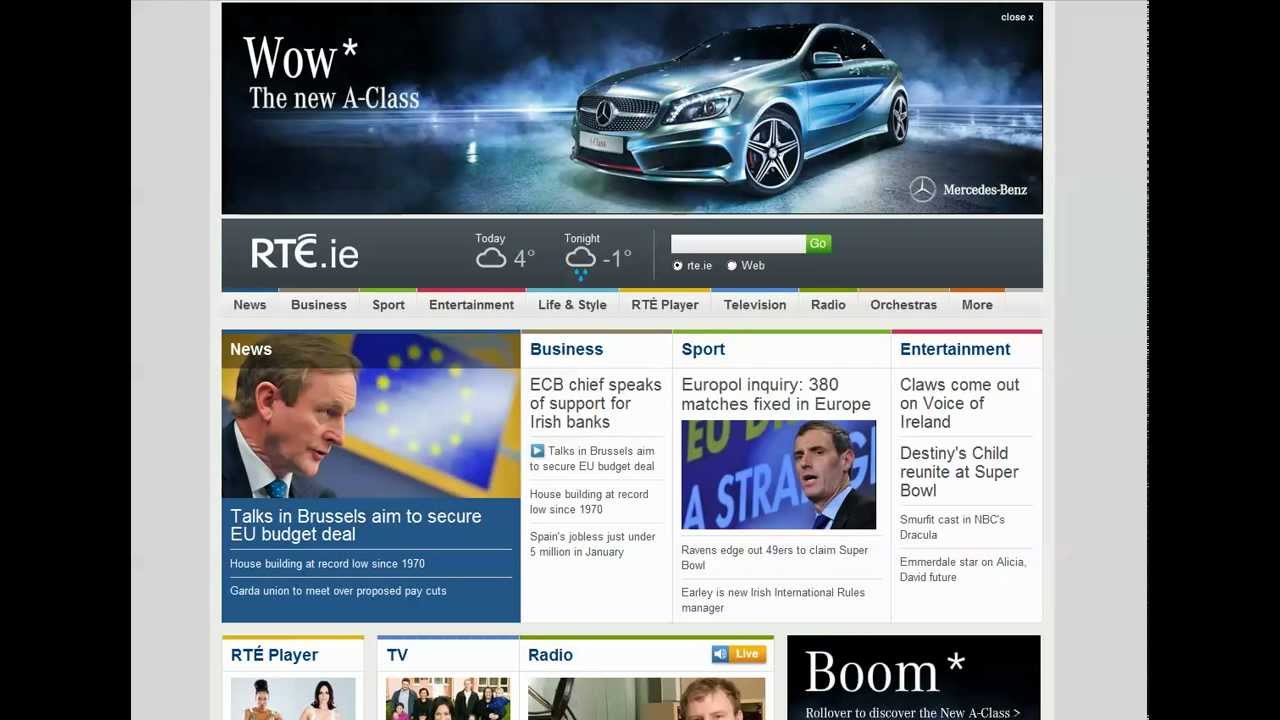 RTE.ie Mercedes 'A-Class' Billboard