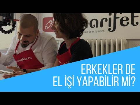 10marifet'te erkekler el işi yapıyor - kanaviçe işleme