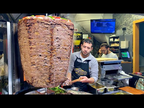 It's Crazy! - 500 Kilos of Doner Kebab Sales per Day - Turkish Street Food