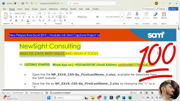 New perspectives Excel 2019 | Module 5-8: SAM Capstone Project 1a #NewSightConsulting#ExcelModule5-8