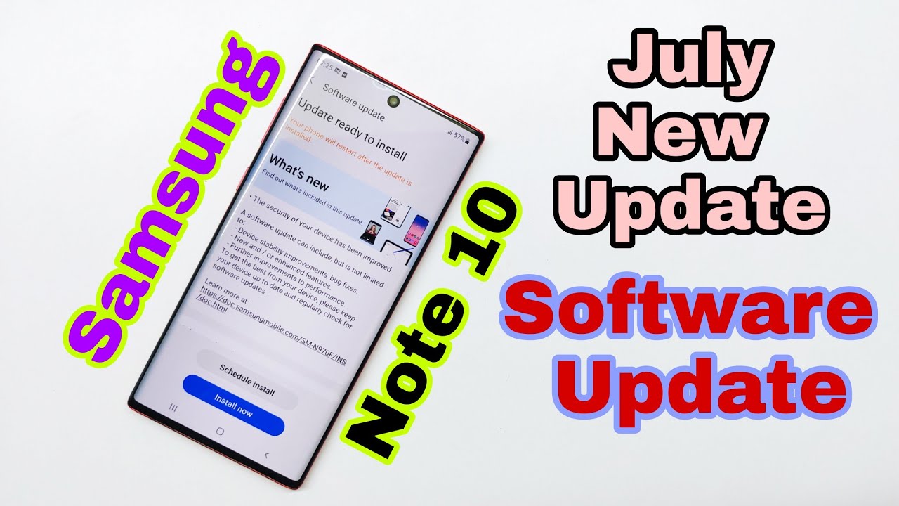 Samsung Galaxy Note 10 July New Update | Samsung Note 10 Software ...