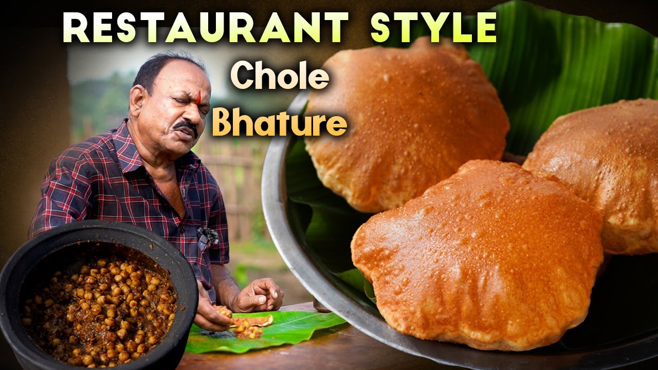 చోలే భాతురే  || Chole Bhature In Telugu || Restaurant Style || Breakfast recipe ||