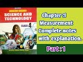 Class - 4; Science | CH: Measurement | Easy Notes with full Explanation